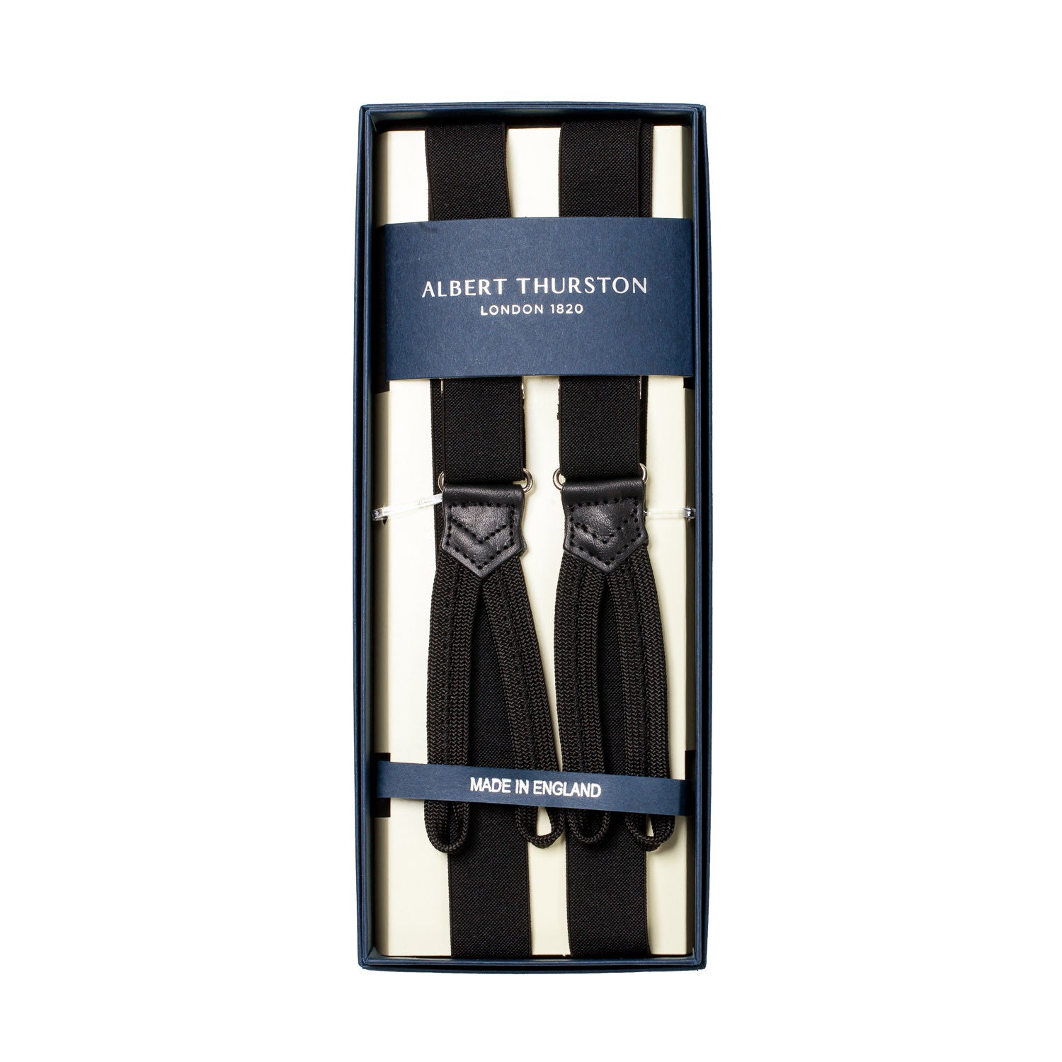 Black Elastic Button Suspenders "25mm"